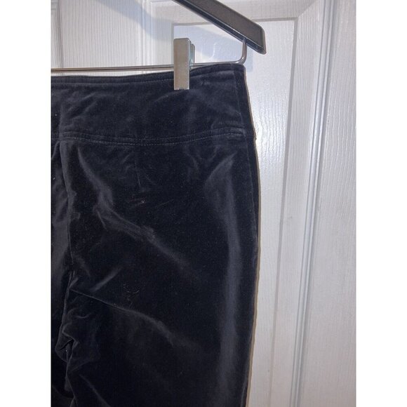 BOUTIQUE EUROPA Black Velvet Wide Waist Band Belt Straight Leg Pants Sz 8 - Picture 12 of 15